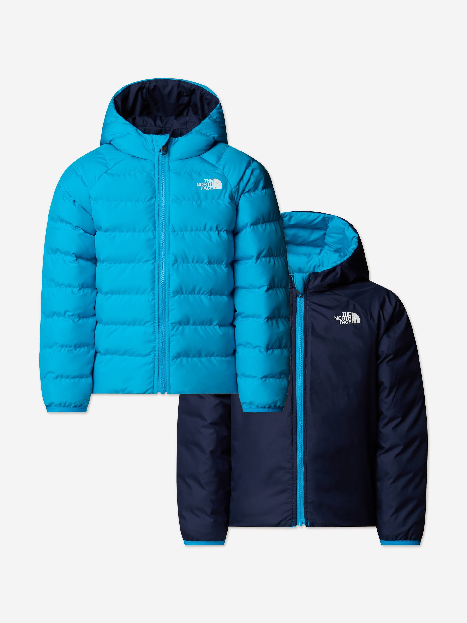 The North Face Kids Reversible Perrito Hooded Jacket in Blue Childsplay Clothing