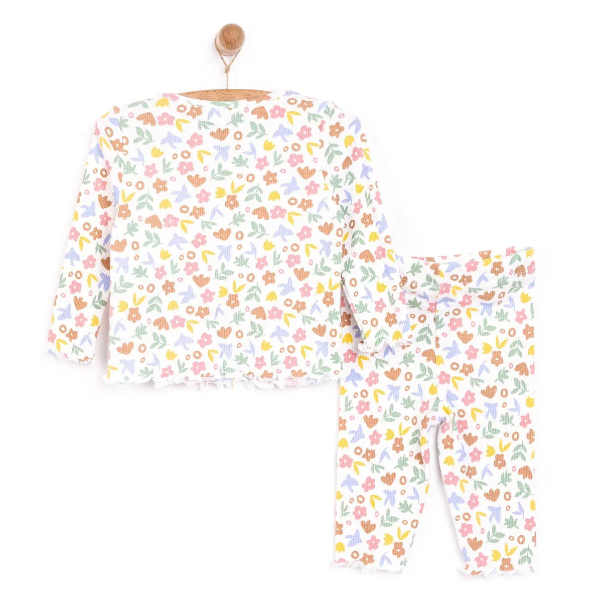 HelloBaby Girl Long Sleeve Pyjamas Set - Ecru ebebek