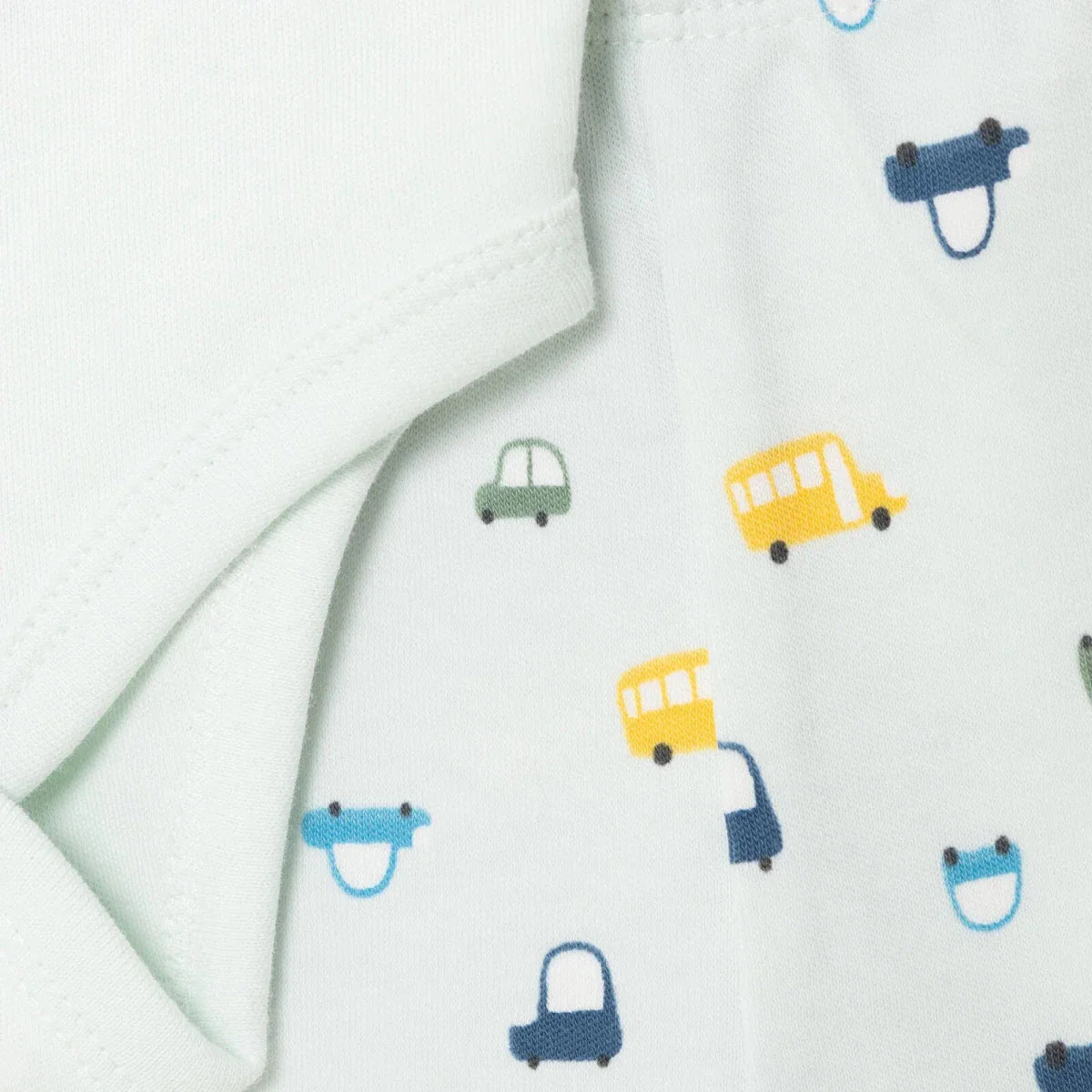 HelloBaby Boys Body-Footed Bottom-Hat Vehicles with Poppers Crew Neck Long Leg Long Sleeve - Light Blue ebebek