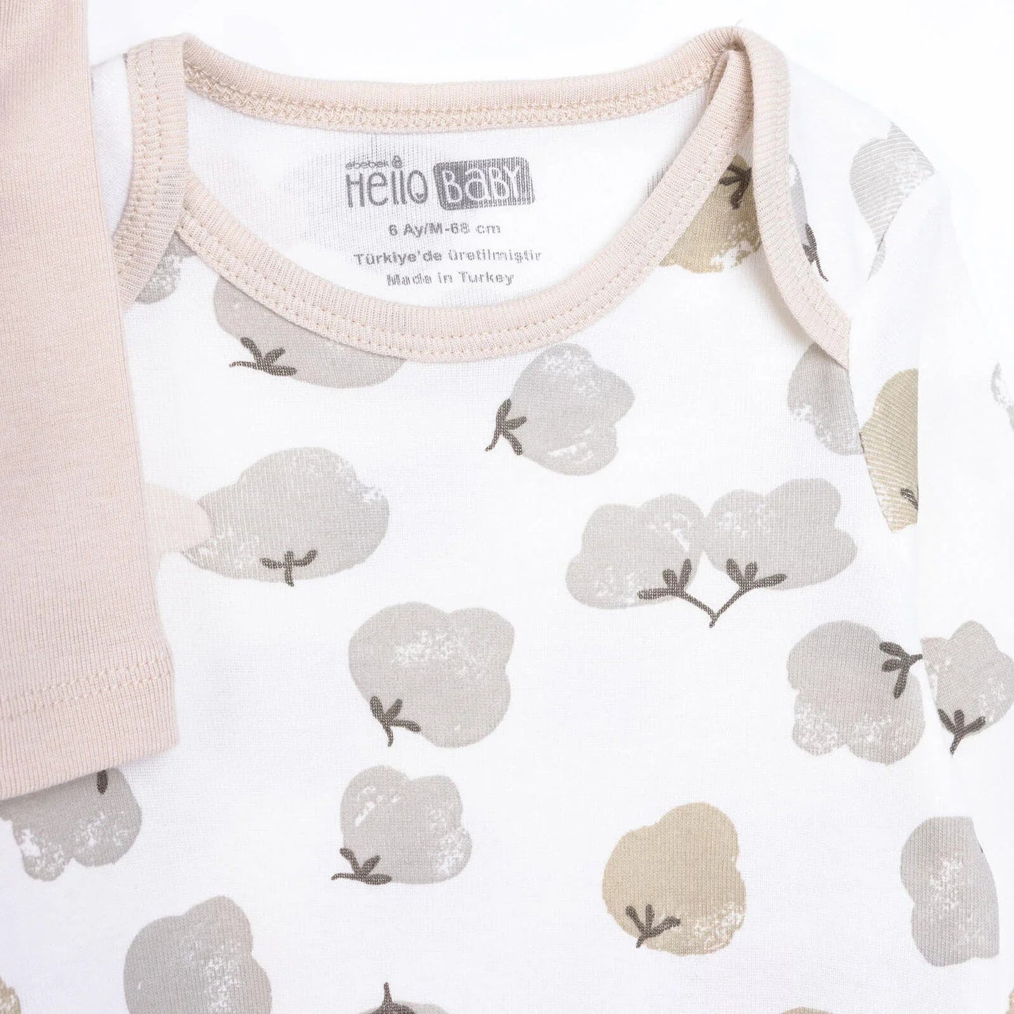 HelloBaby Baby Girl Long Sleeve Bodysuit 2 pcs - Beige ebebek