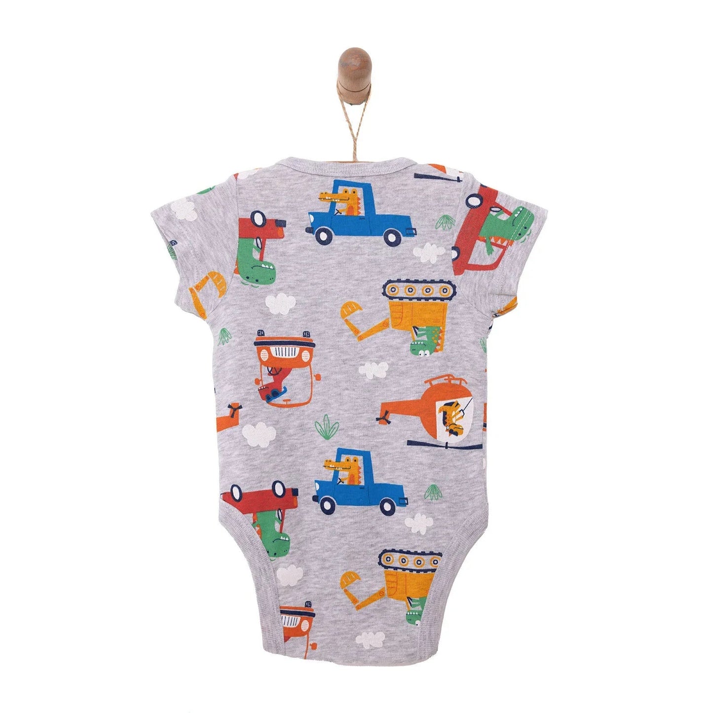 HelloBaby Baby Boy Short Sleeve Body - Grey Melange ebebek