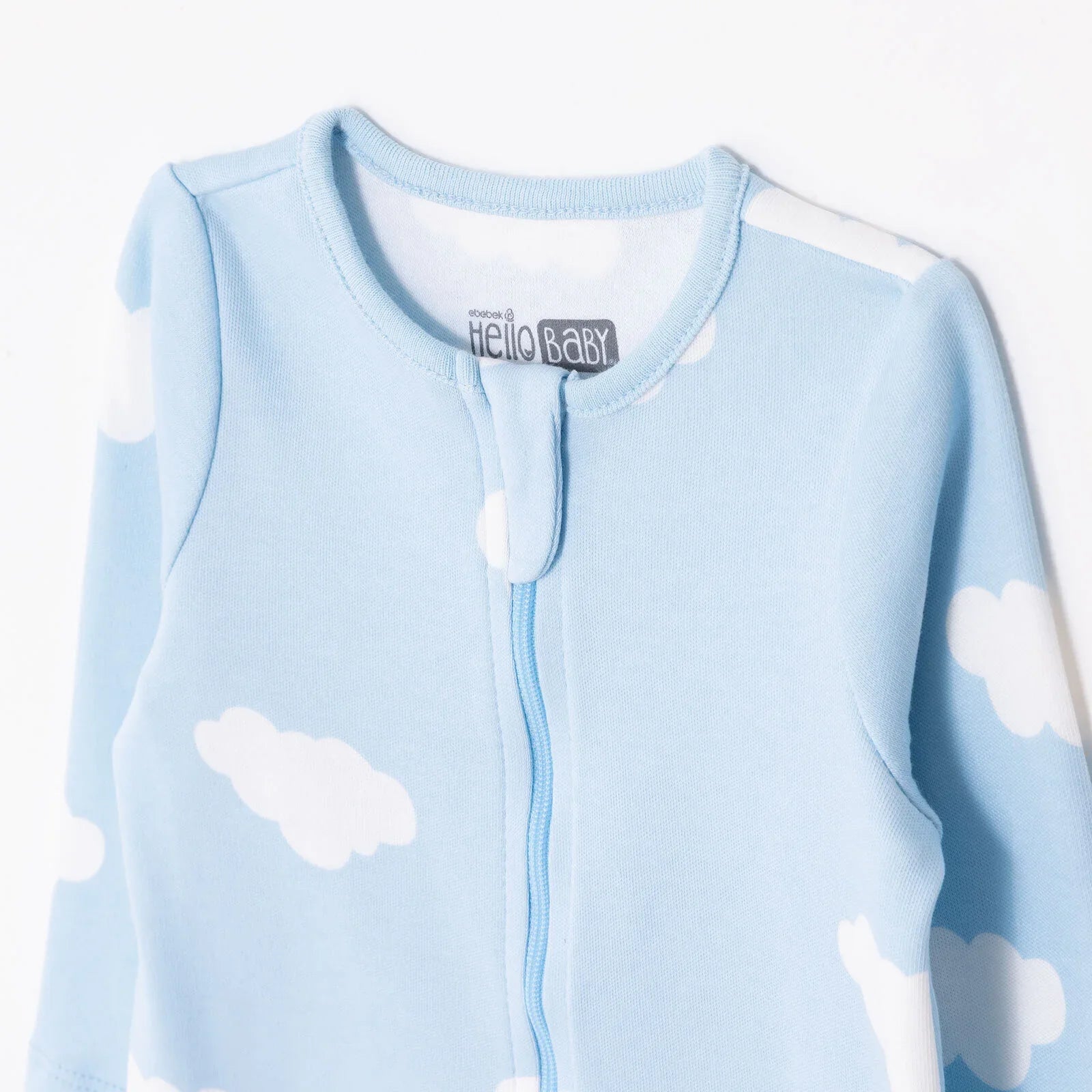 HelloBaby Newborn Footed Jumpsuit - Light Blue ebebek
