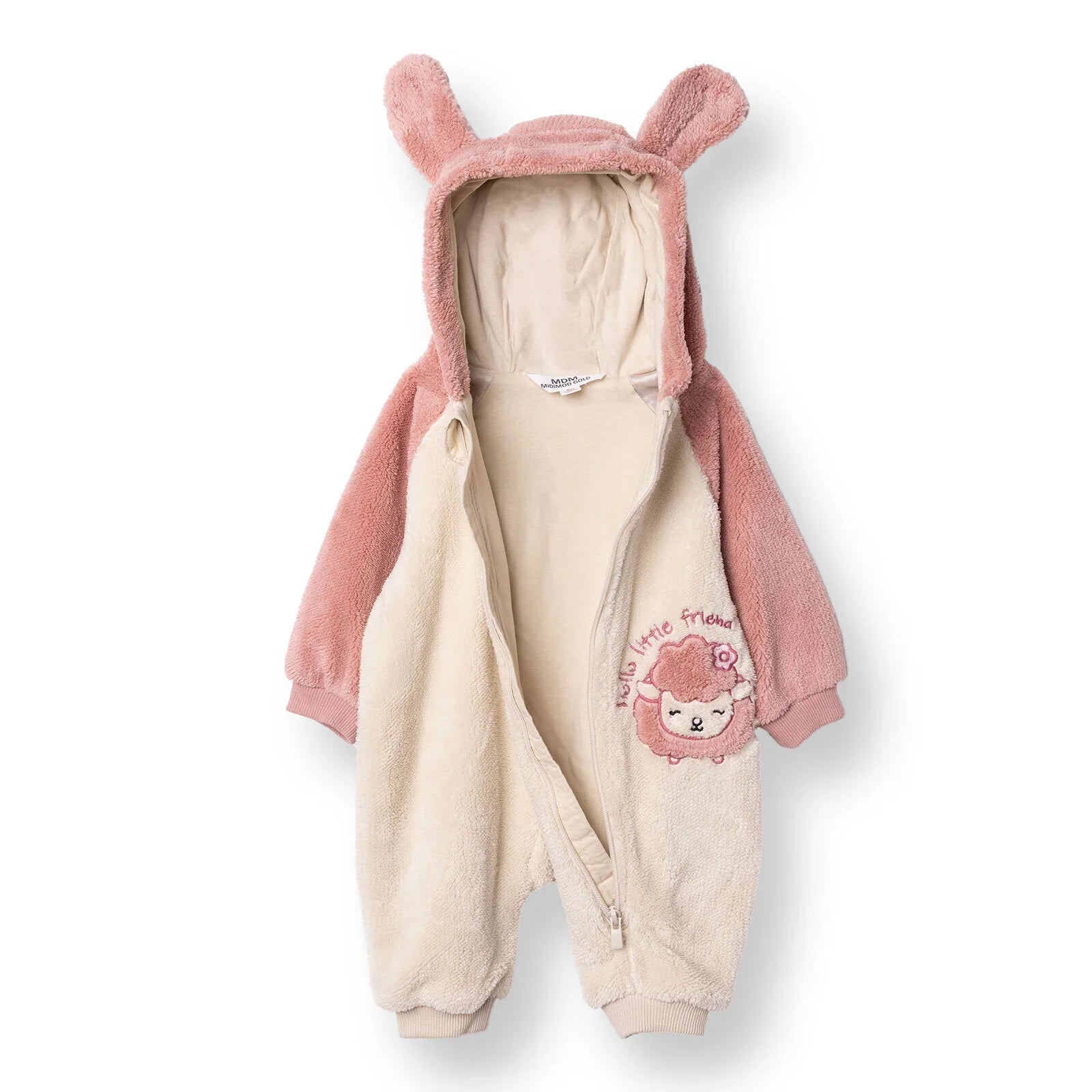 Midimod Newborn Welsoft Footless Jumpsuit - Ecru ebebek