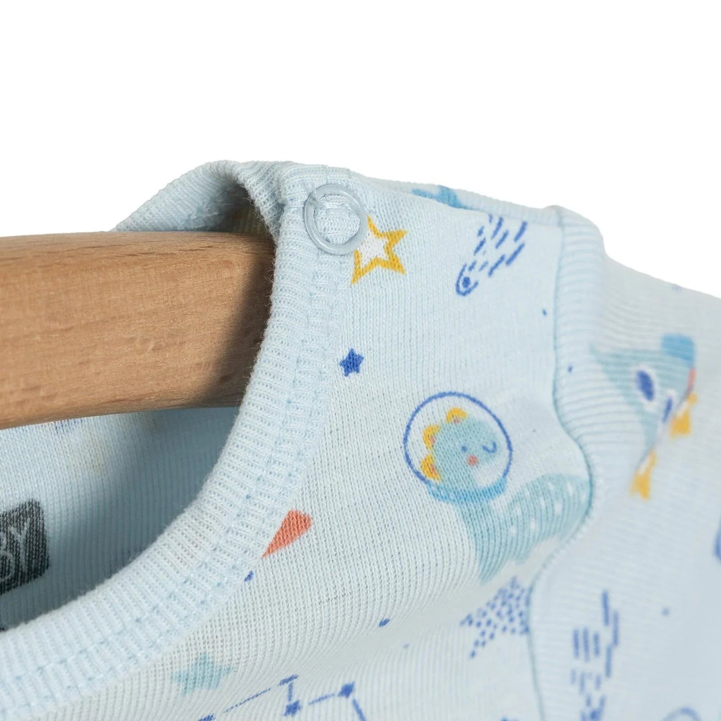 HelloBaby Galaxy Patterned Short Sleeve Bodysuit - Blue ebebek