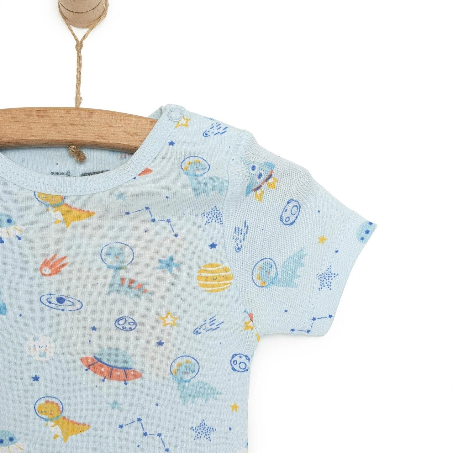 HelloBaby Galaxy Patterned Short Sleeve Bodysuit - Blue ebebek