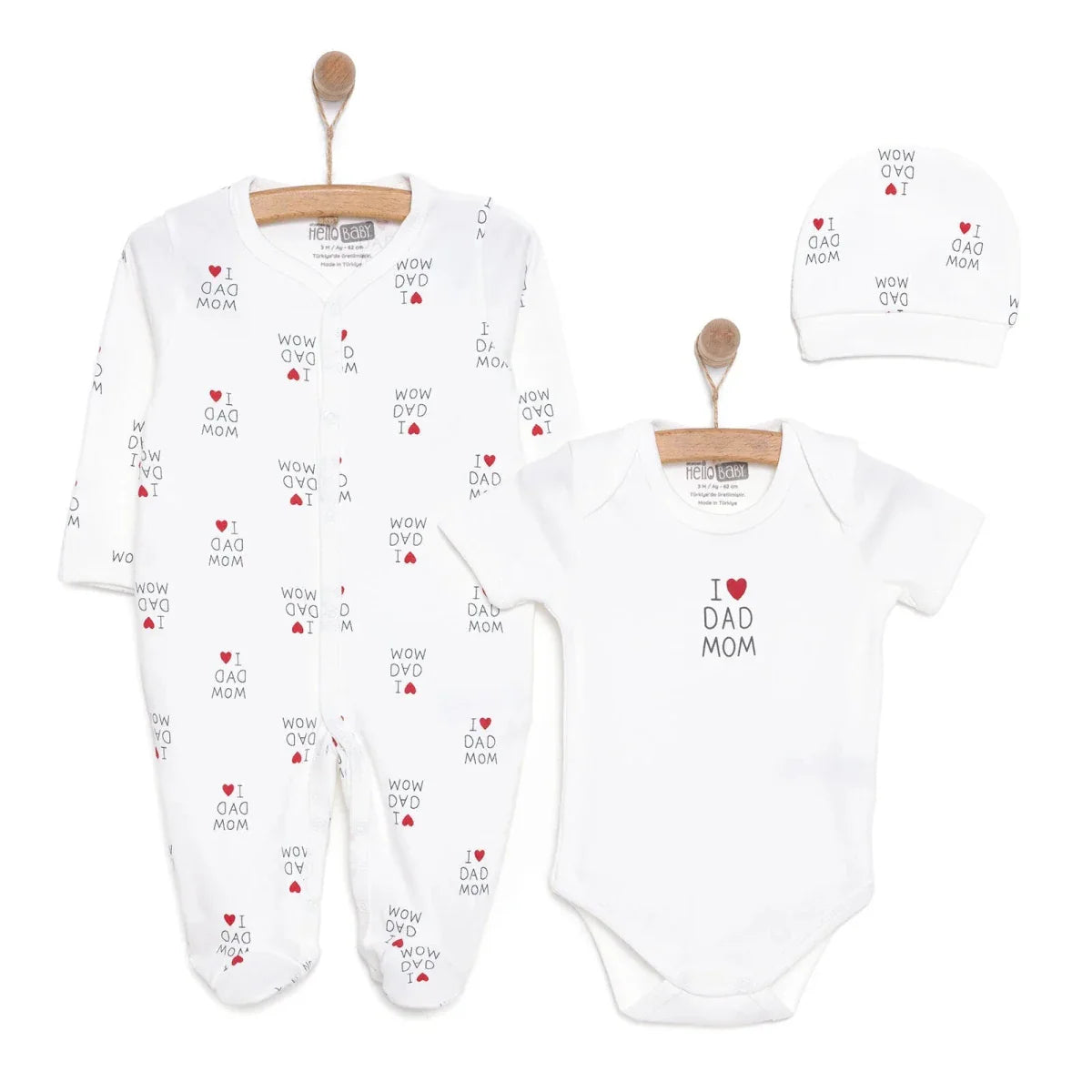 HelloBaby Newborn Baby Mom&Dad Jumpsuit - Ecru ebebek