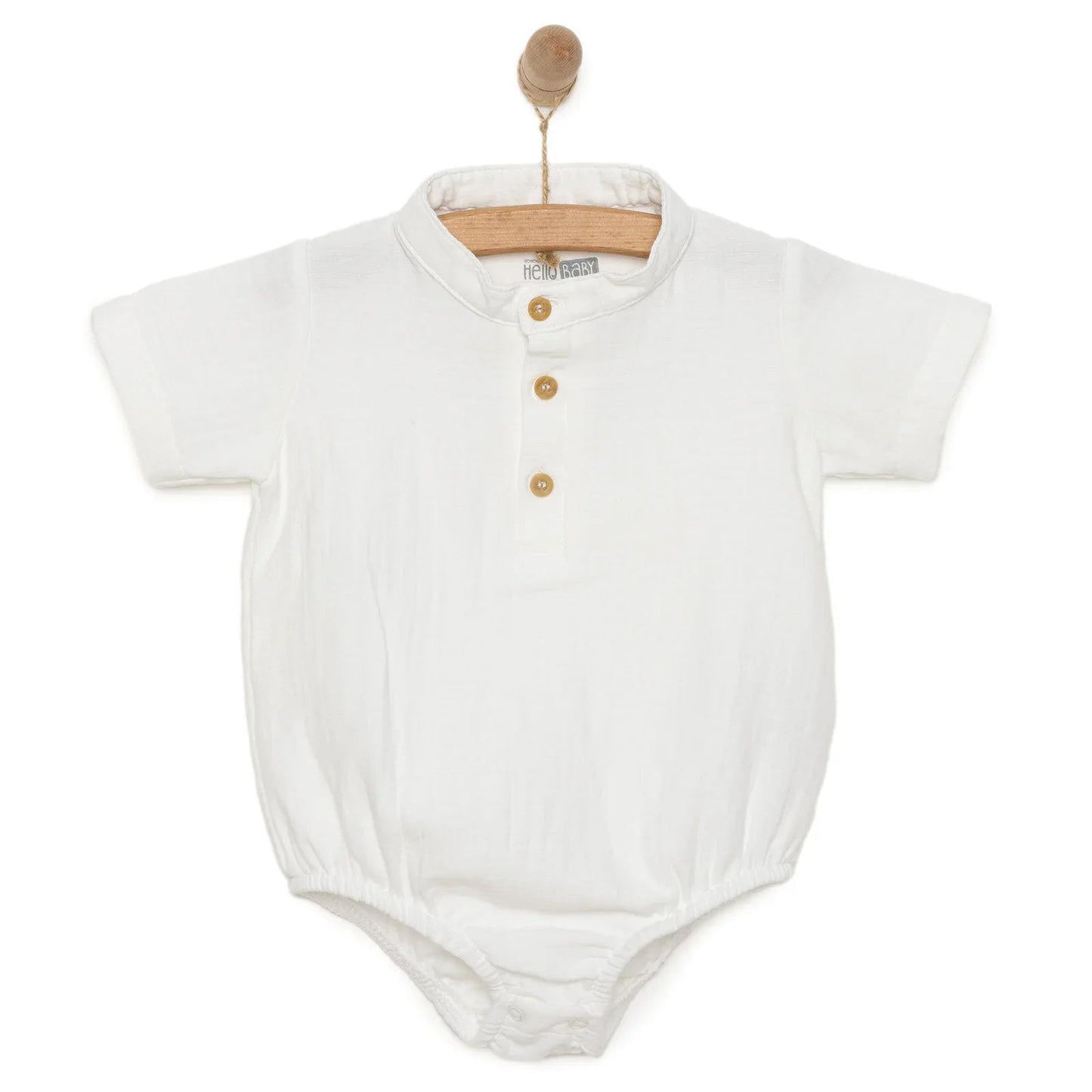 HelloBaby Baby Boy Short Sleeve Shirt Body - White ebebek