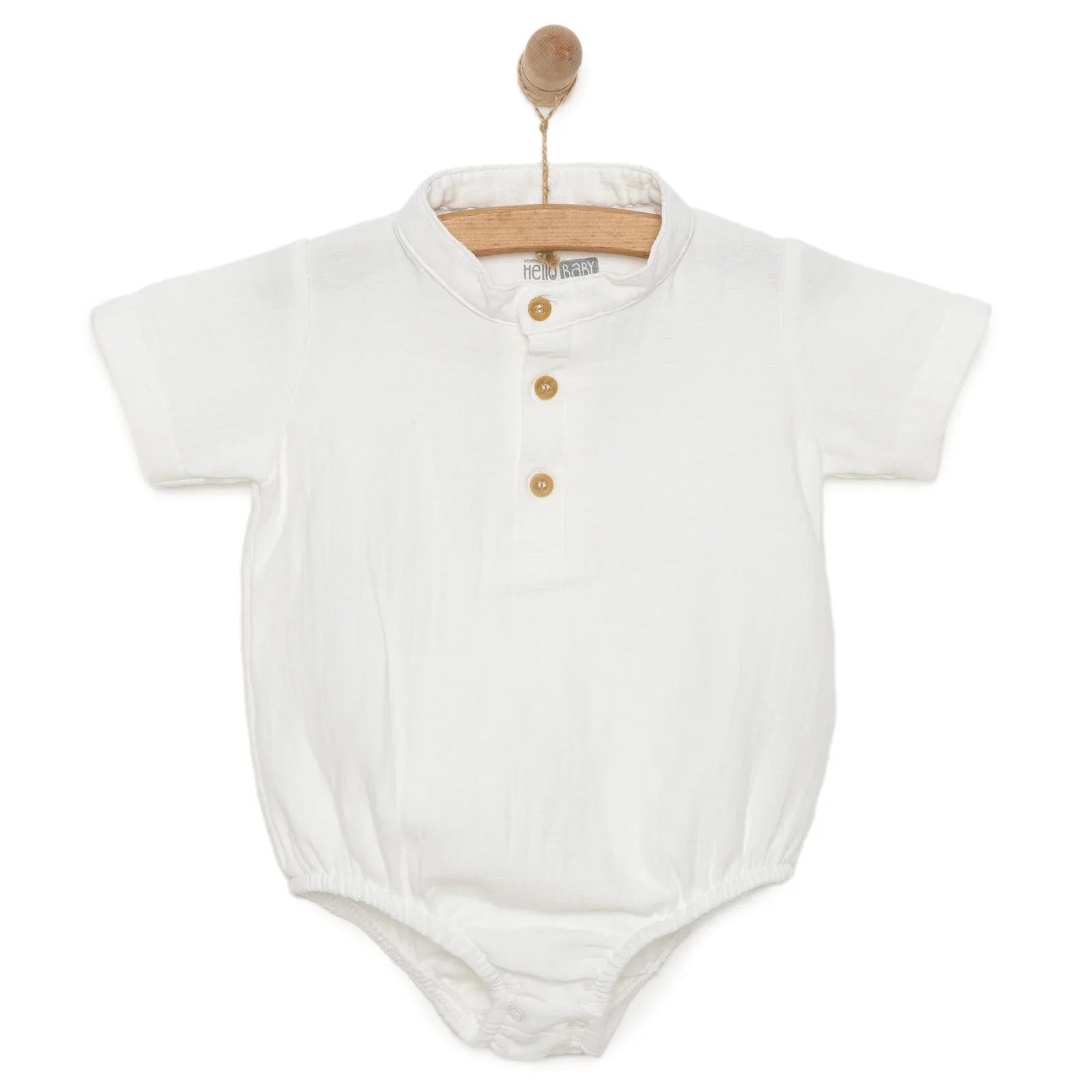 HelloBaby Baby Boy Short Sleeve Shirt Body - White ebebek