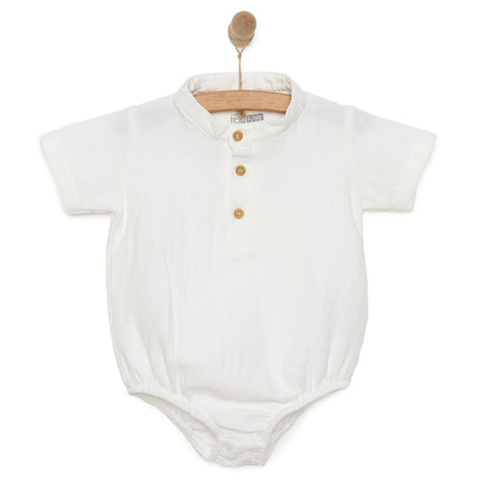 HelloBaby Baby Boy Short Sleeve Shirt Body - White ebebek
