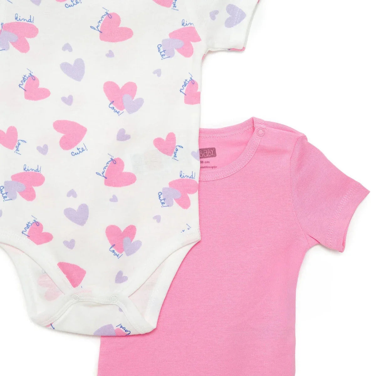 HelloBaby 2-Pack Short Sleeve Bodysuits Girls - Purple ebebek