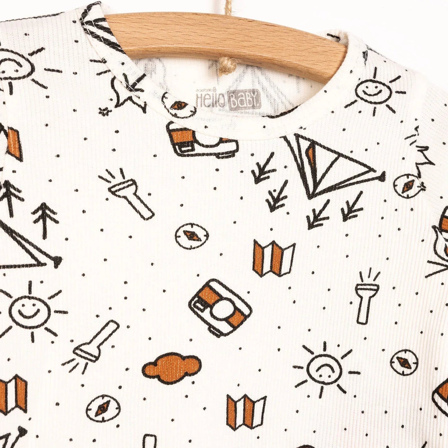 HelloBaby  Baby Boy Long Sleeve Pyjamas - Ecru ebebek