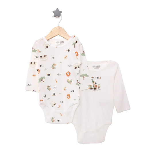 HelloBaby Baby Boy Long Sleeve Body 2 pcs - Beige ebebek