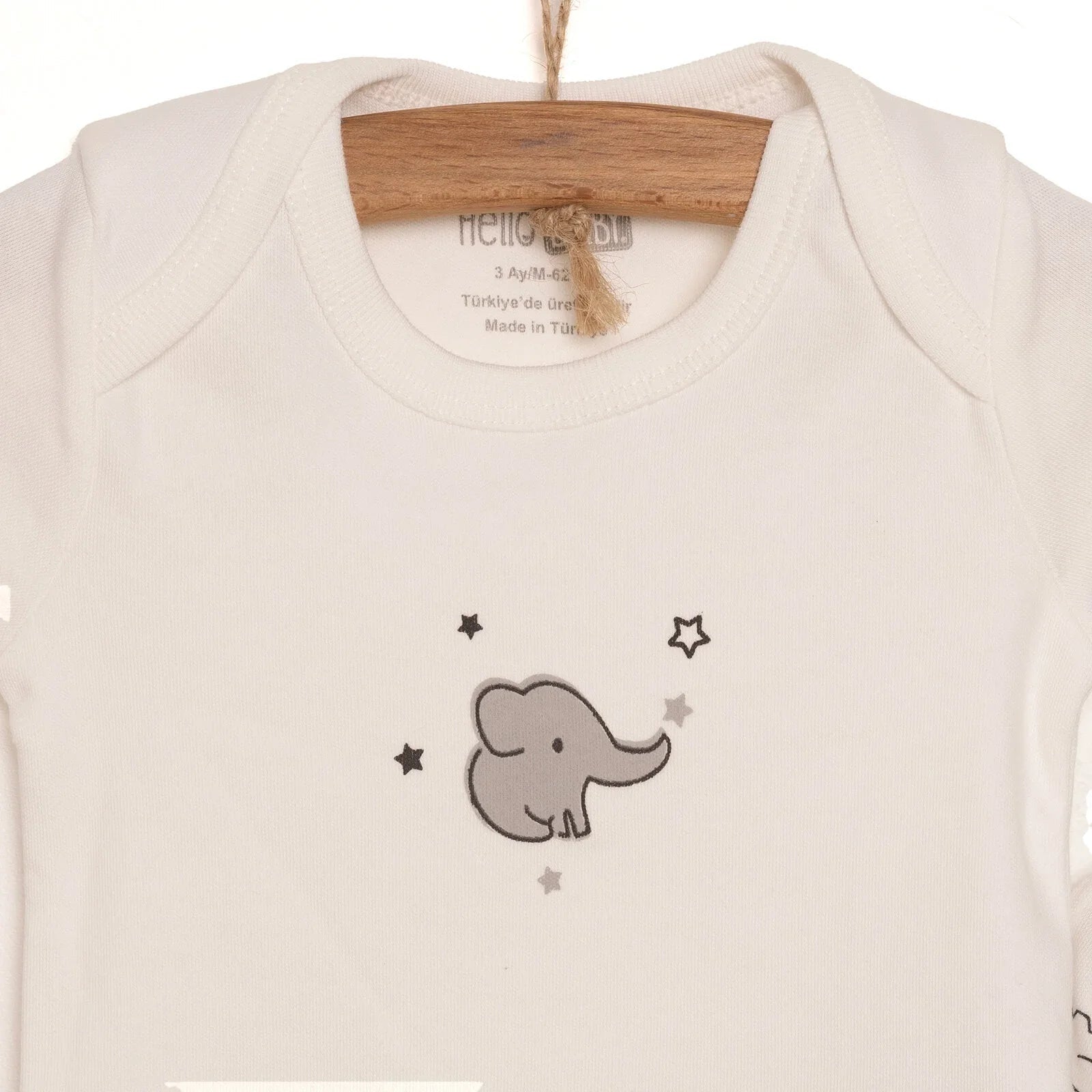 HelloBaby Newborn Unisex Baby Footed Jumpsuit - Body -Hat - Ecru ebebek