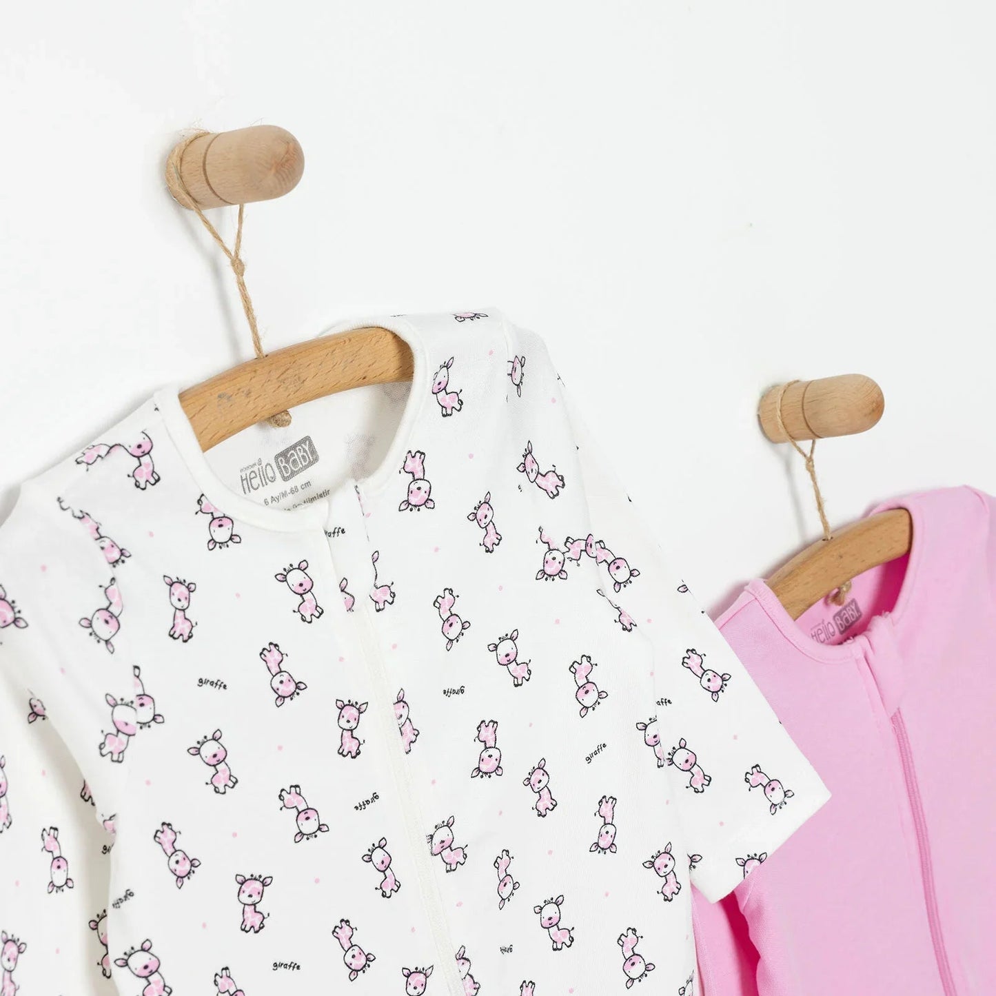HelloBaby Newborn Baby Girl Footed Jumpsuit - Pink ebebek