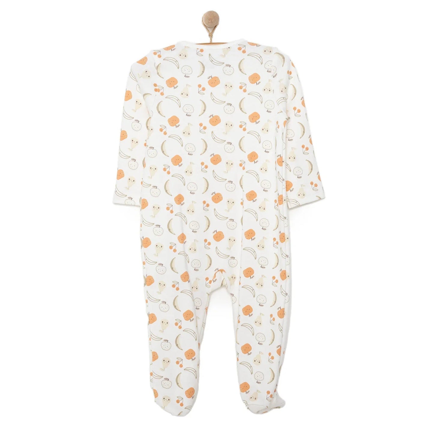 HelloBaby Newborn Girl Organic Footed Jumpsuit - Ecru ebebek