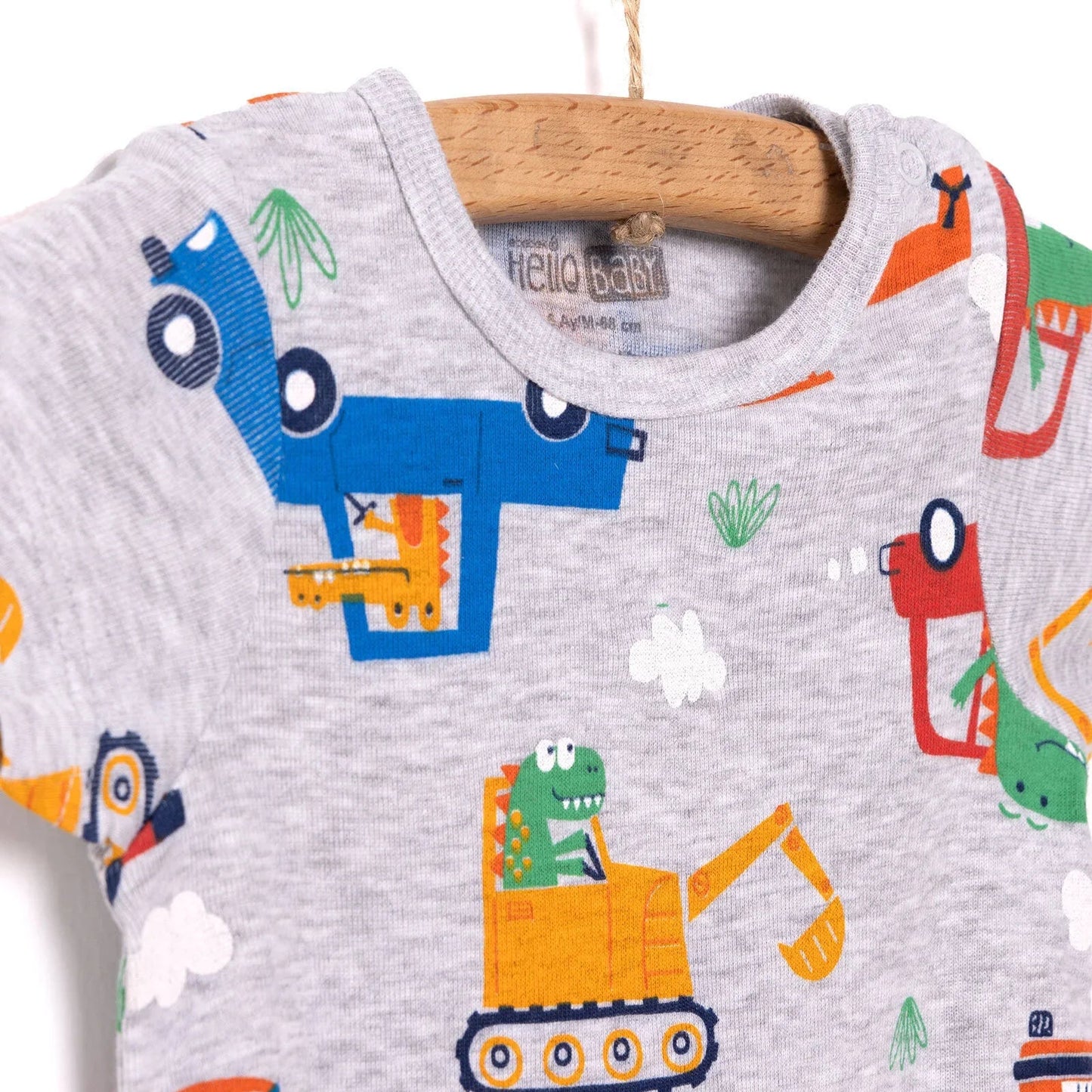 HelloBaby Baby Boy Short Sleeve Body - Grey Melange ebebek