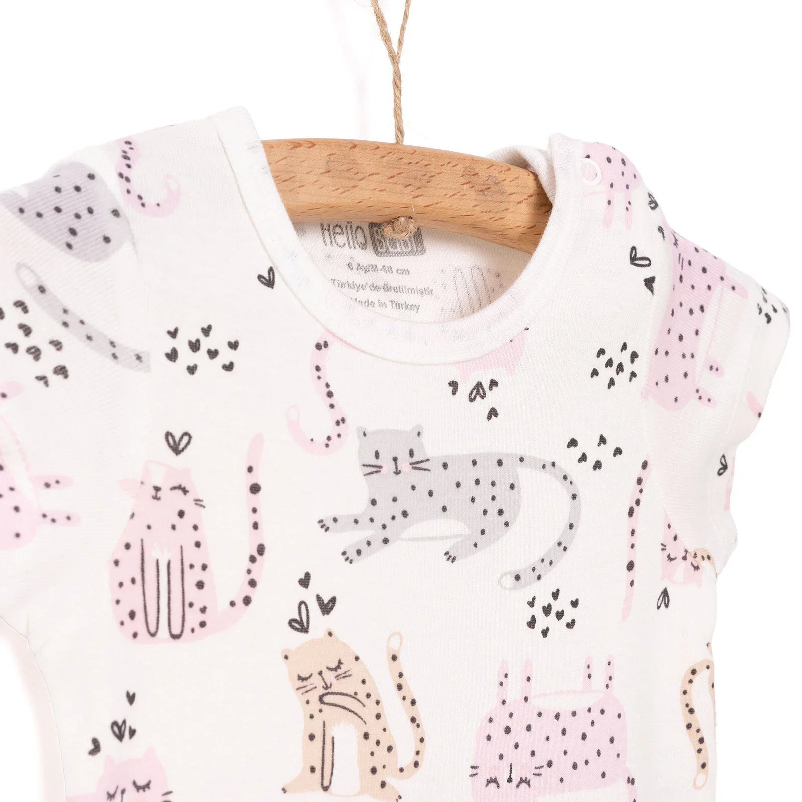 HelloBaby Baby Girl Short Sleeve Body - Ecru ebebek