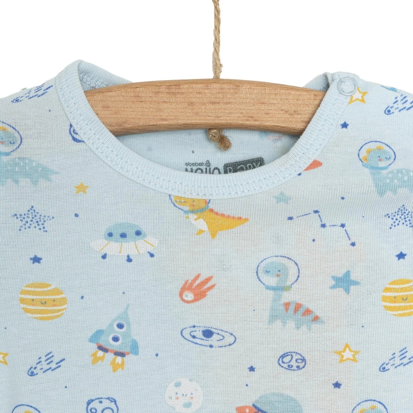 HelloBaby Galaxy Patterned Short Sleeve Bodysuit - Blue ebebek