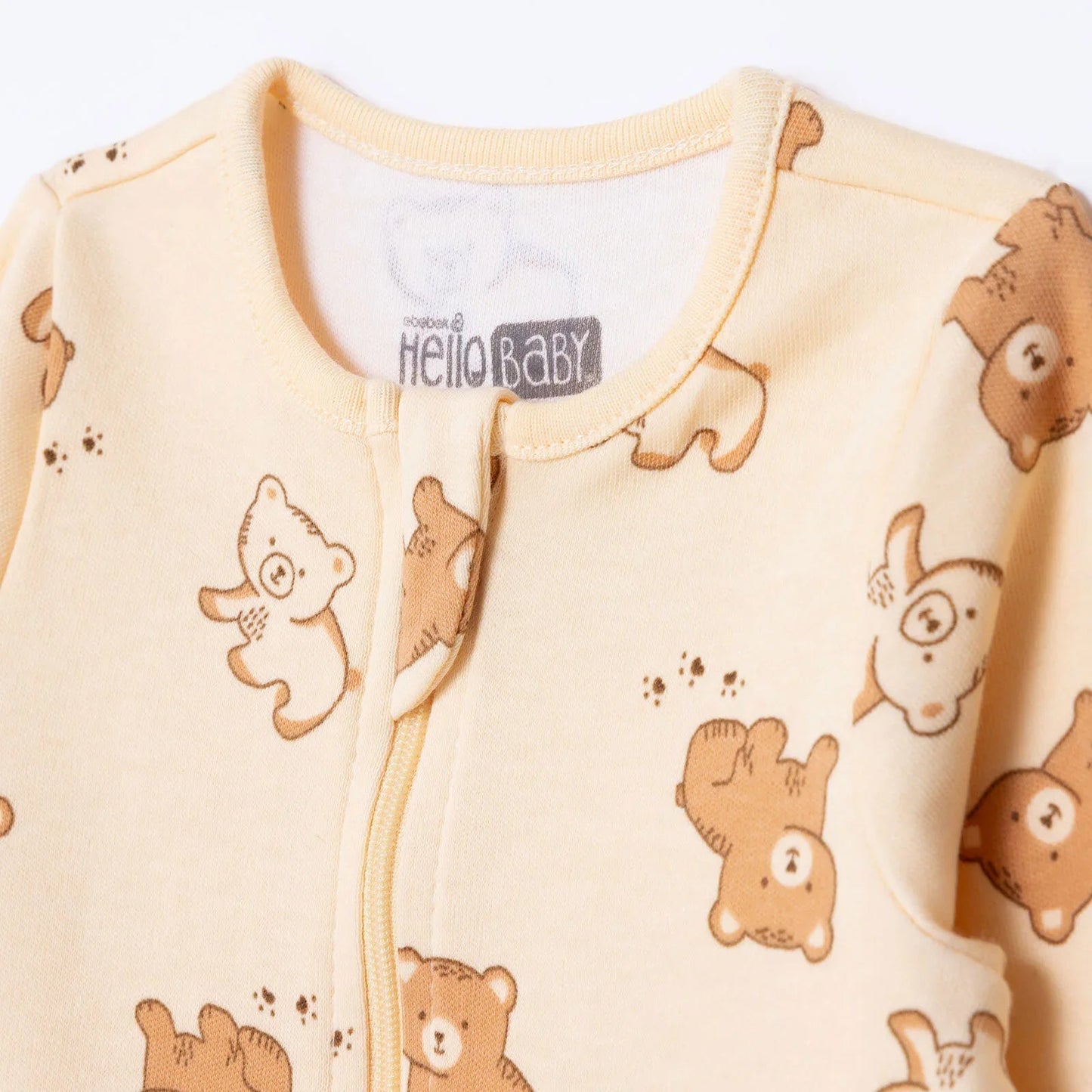 HelloBaby Newborn Footed Jumpsuit - Beige Printed ebebek