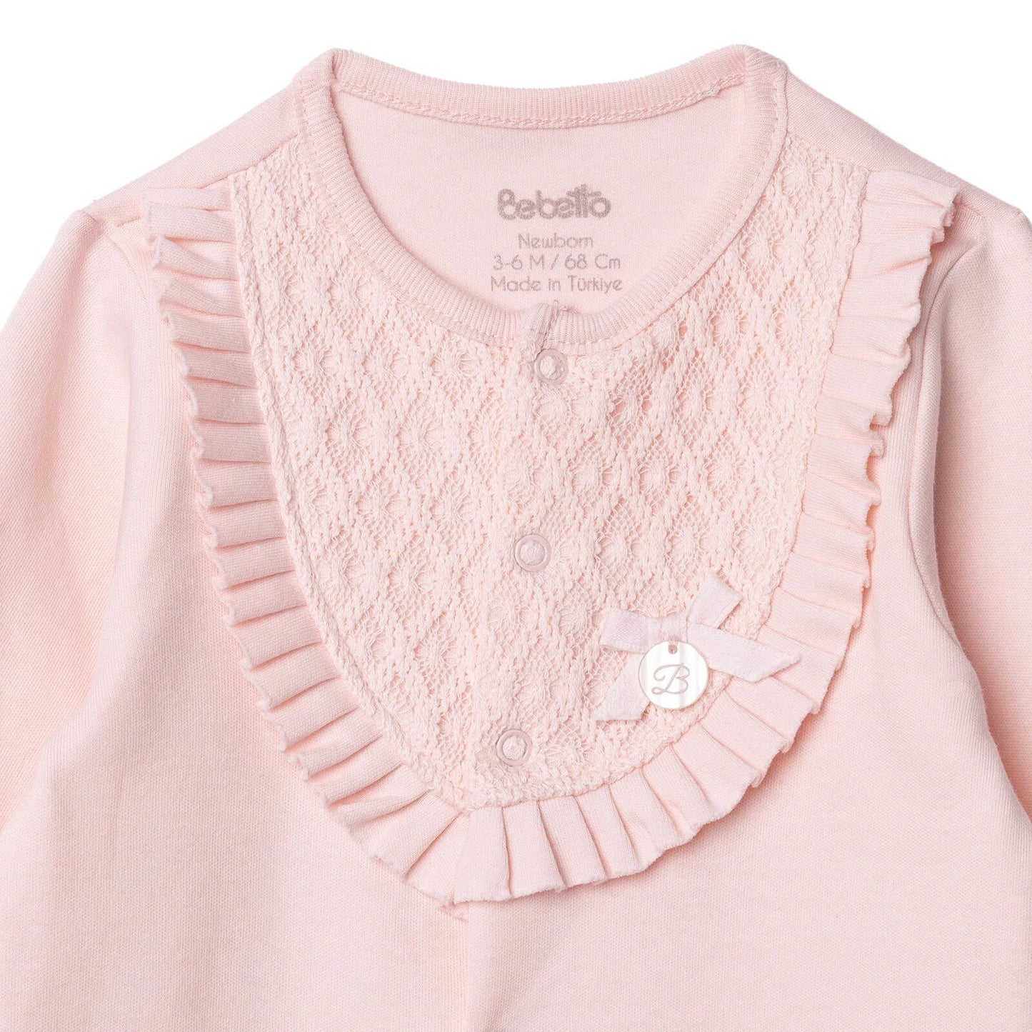 Bebetto Newborn Footed Jumpsuit - Pink ebebek