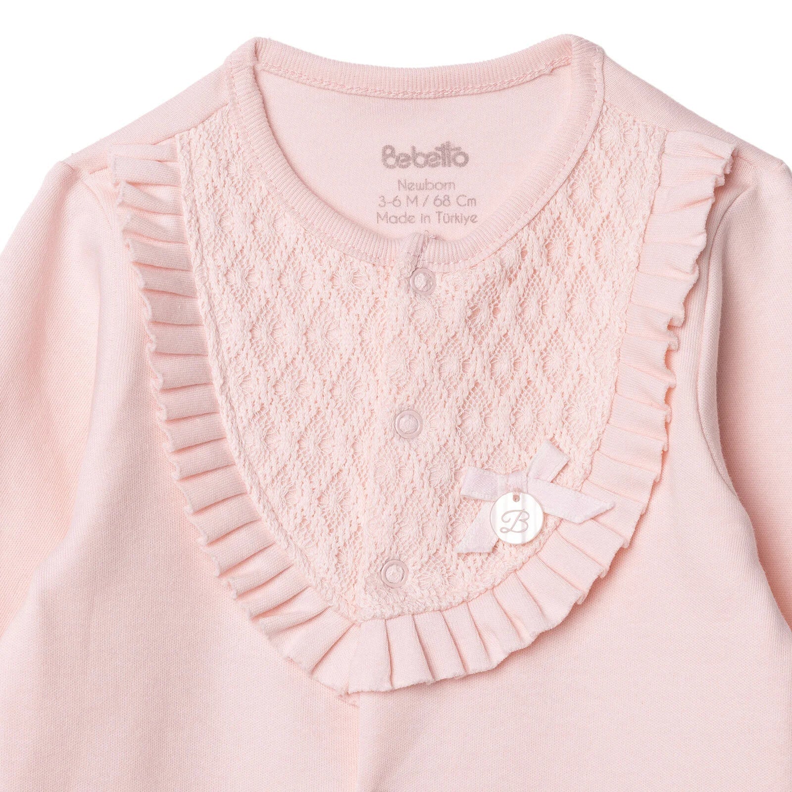 Bebetto Newborn Footed Jumpsuit - Pink ebebek