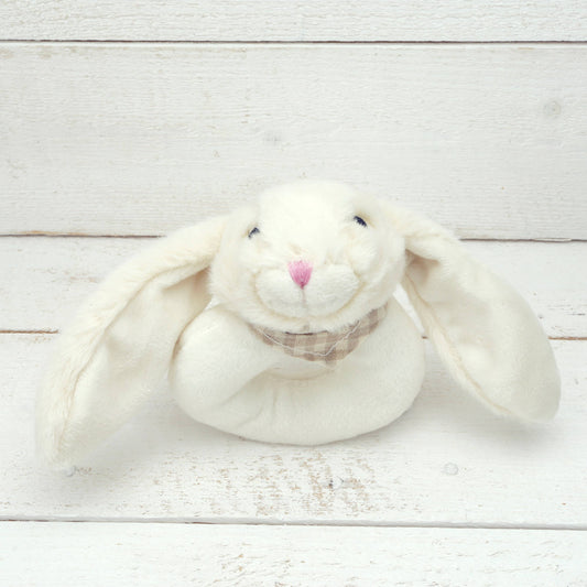Bunny Baby Soft Toy Rattle Cream -10CM Premium Plush Jomanda Soft Toys & Accessories - UK Based