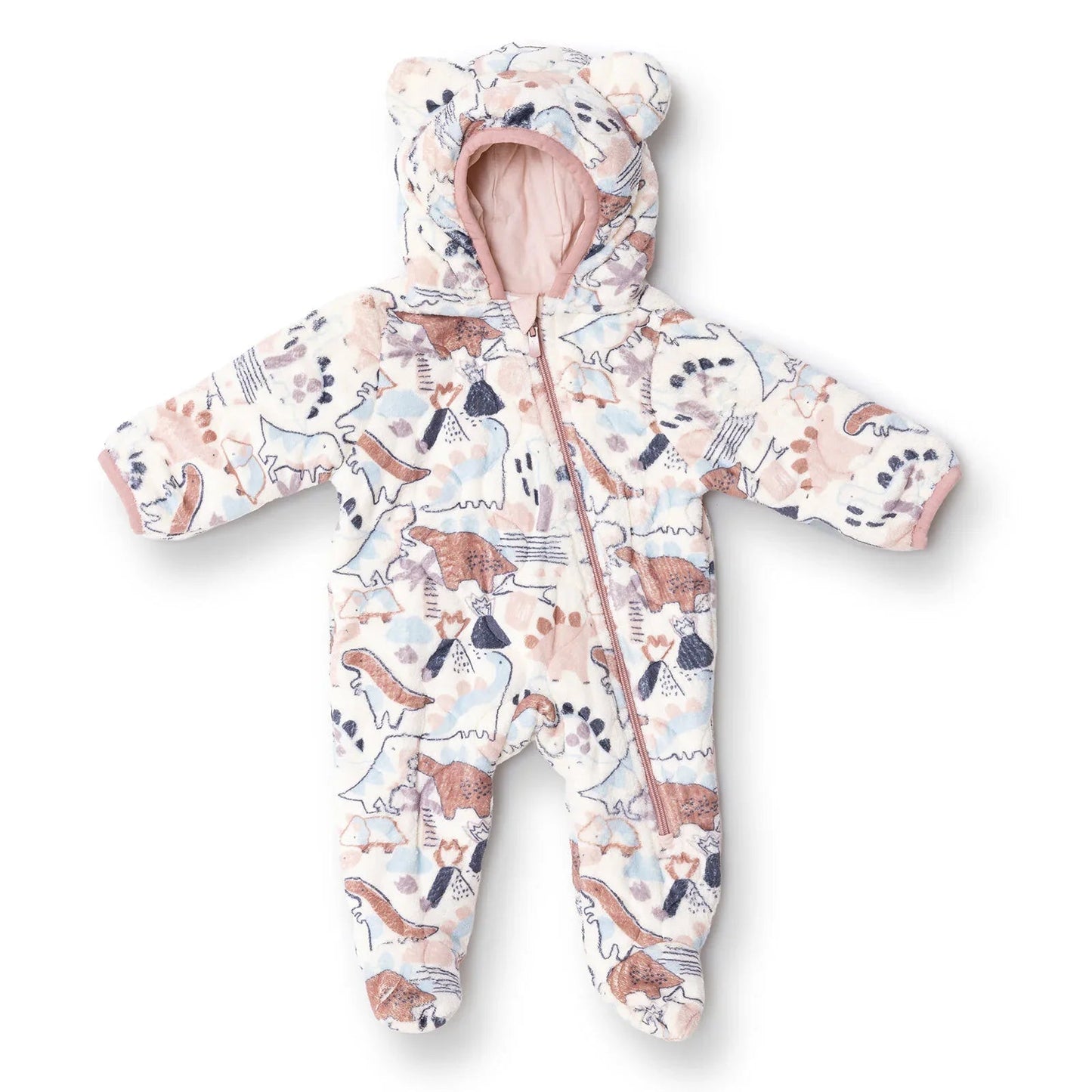 Midimod Newborn Welsoft Footed Jumpsuit - Ecru ebebek