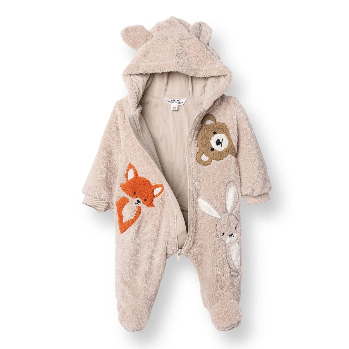Midimod Newborn Welsoft Footed Jumpsuit - Ecru ebebek