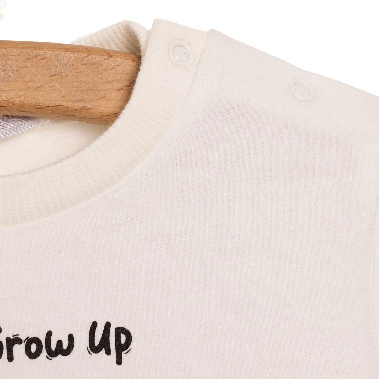 HelloBaby Baby Boy Basic Giraffe Printed Sweatshirt - Ecru ebebek