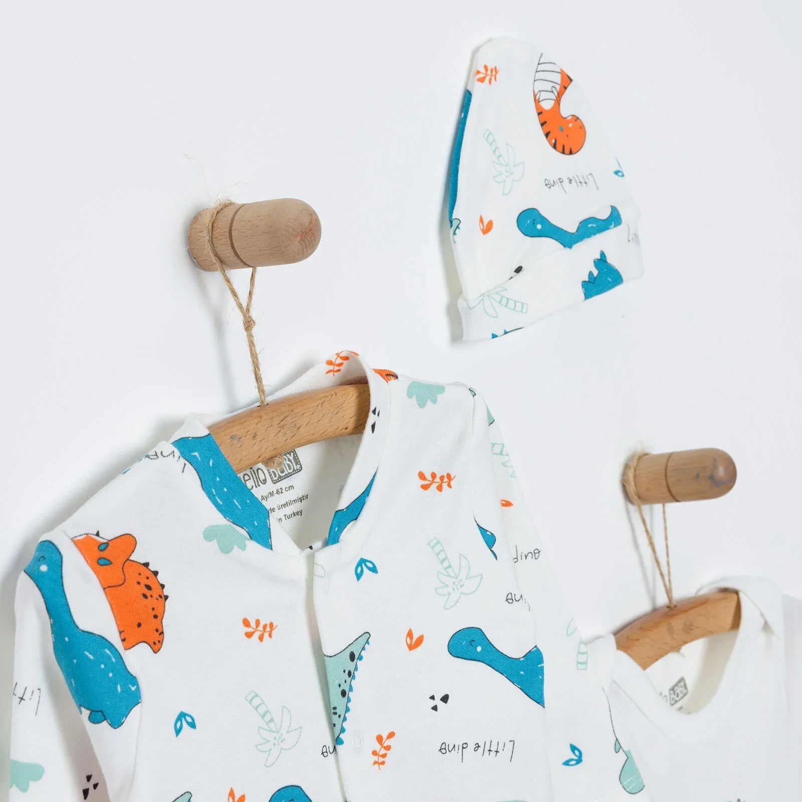 HelloBaby Baby Boy Jumpsuit-Body-Hat - Ecru ebebek